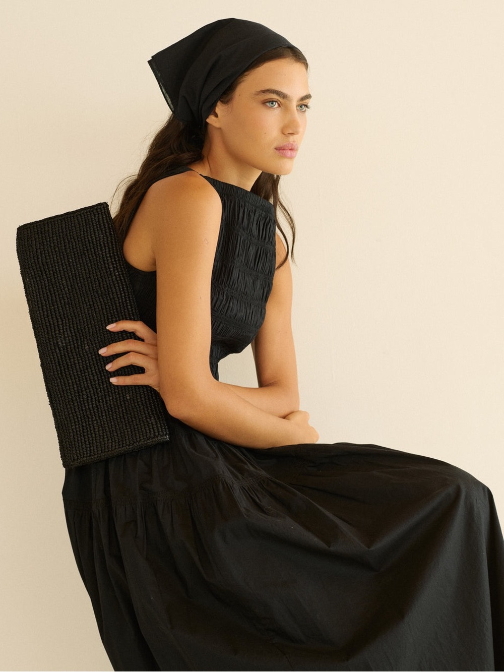 DOEN Melie Shirred Paneled Pleated Organic Cotton-Poplin Midi Dress Size L - Picture 4 of 16